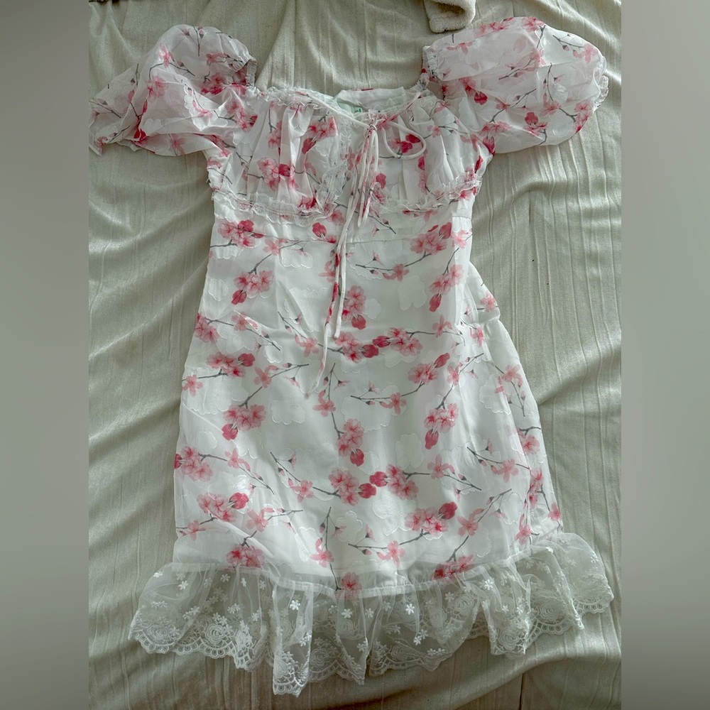 White and pink dress